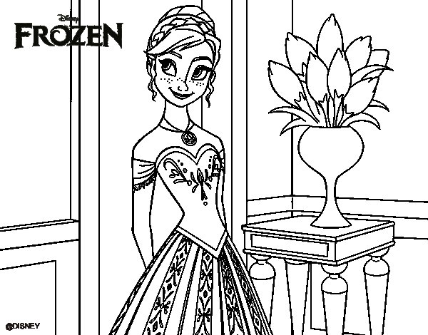 coloriage princesse anna