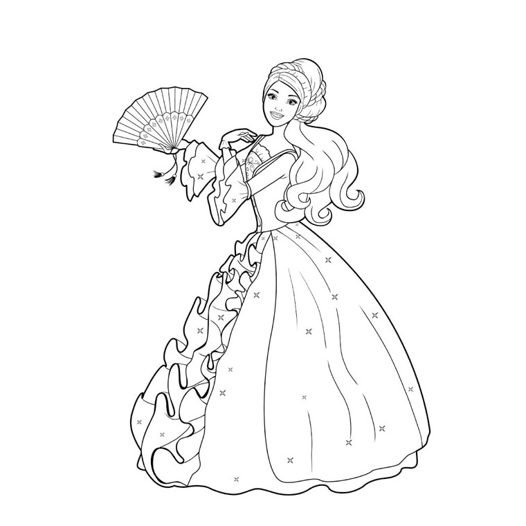 coloriage princesse barbie