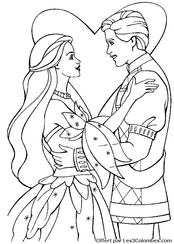 coloriage à dessiner princesse barbie en ligne