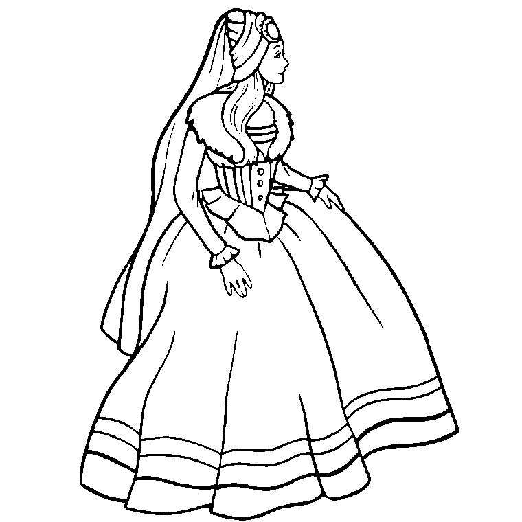 coloriage barbie la princesse