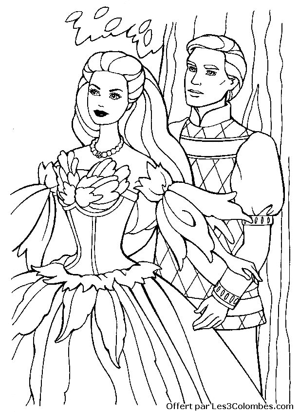 coloriage princesse barbie