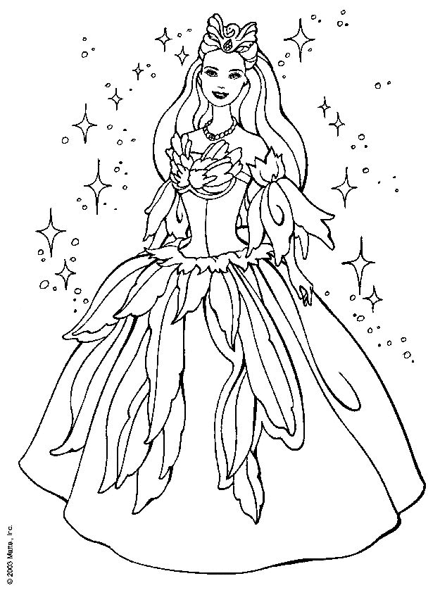 coloriage à dessiner barbie princesse et la popstar