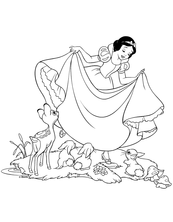 coloriage à imprimer princesse blanche neige