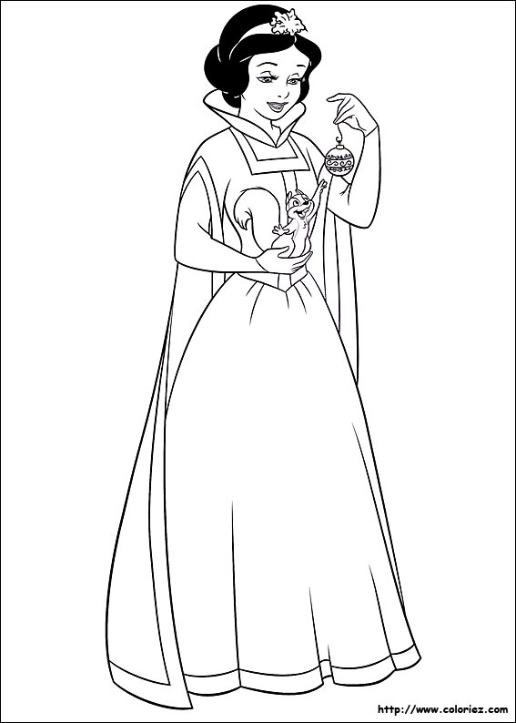 coloriage  dessiner blanche neige avec la sorcière