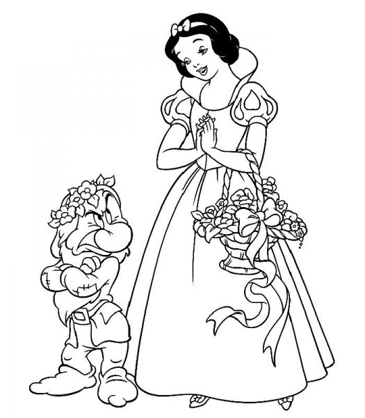 Coloriage Princesse Blanche-neige à colorier - Dessin à imprimer dessin princesse blanche neige a imprimer