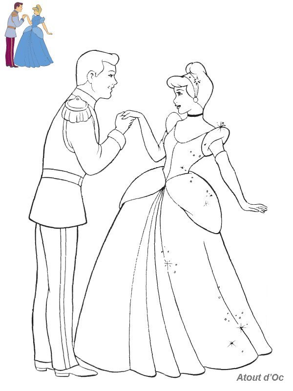 dessin à colorier princesse cendrillon disney