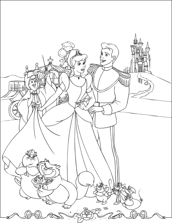 coloriage à dessiner de princesse cendrillon gratuit