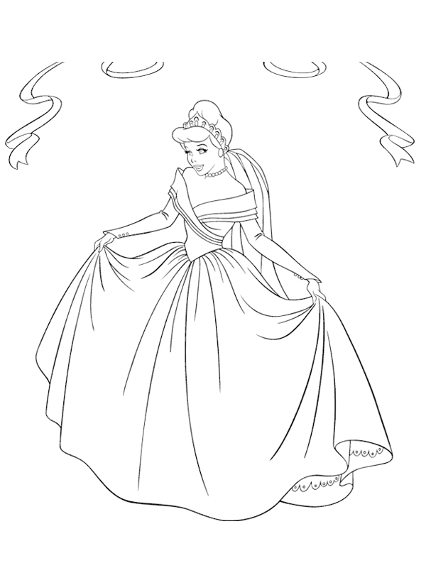 dessin  colorier princesse cendrillon