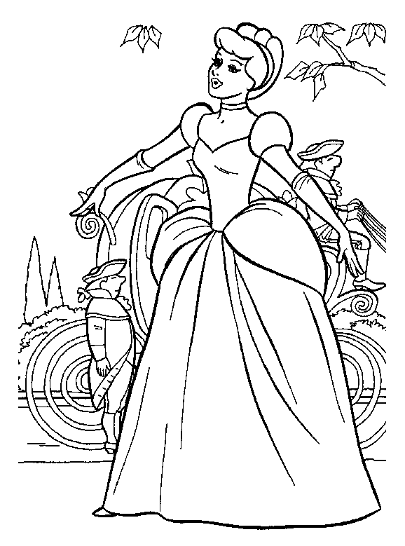 dessin à colorier princesse cendrillon en ligne