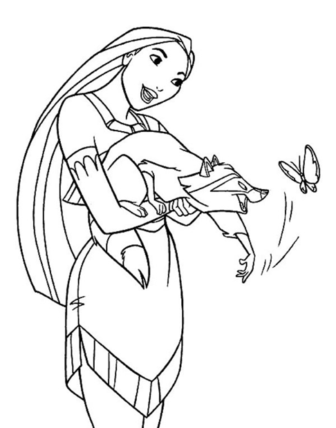 19 dessins de coloriage Princesse Disney Pocahontas à imprimer coloriage princesse disney pocahontas