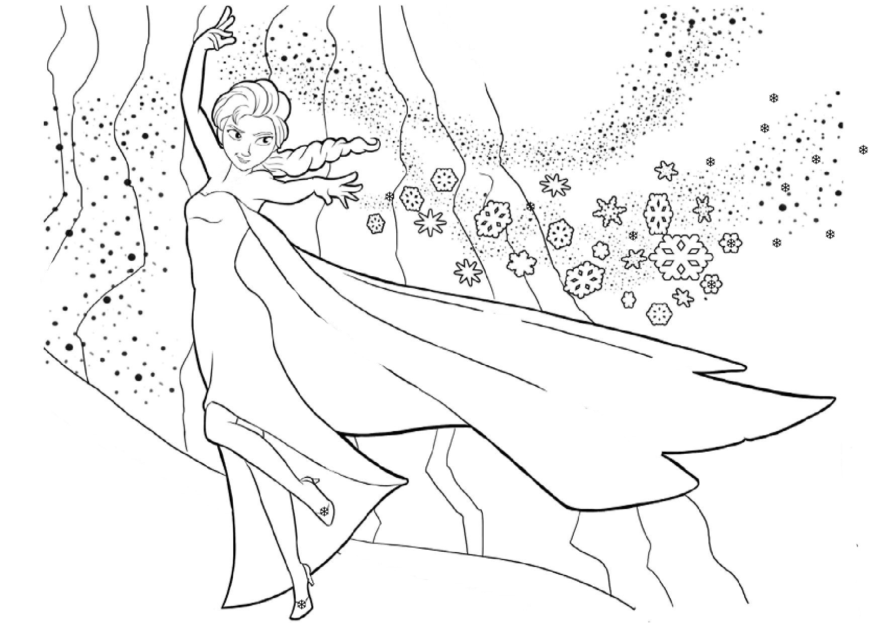 coloriage à imprimer princesse elsa