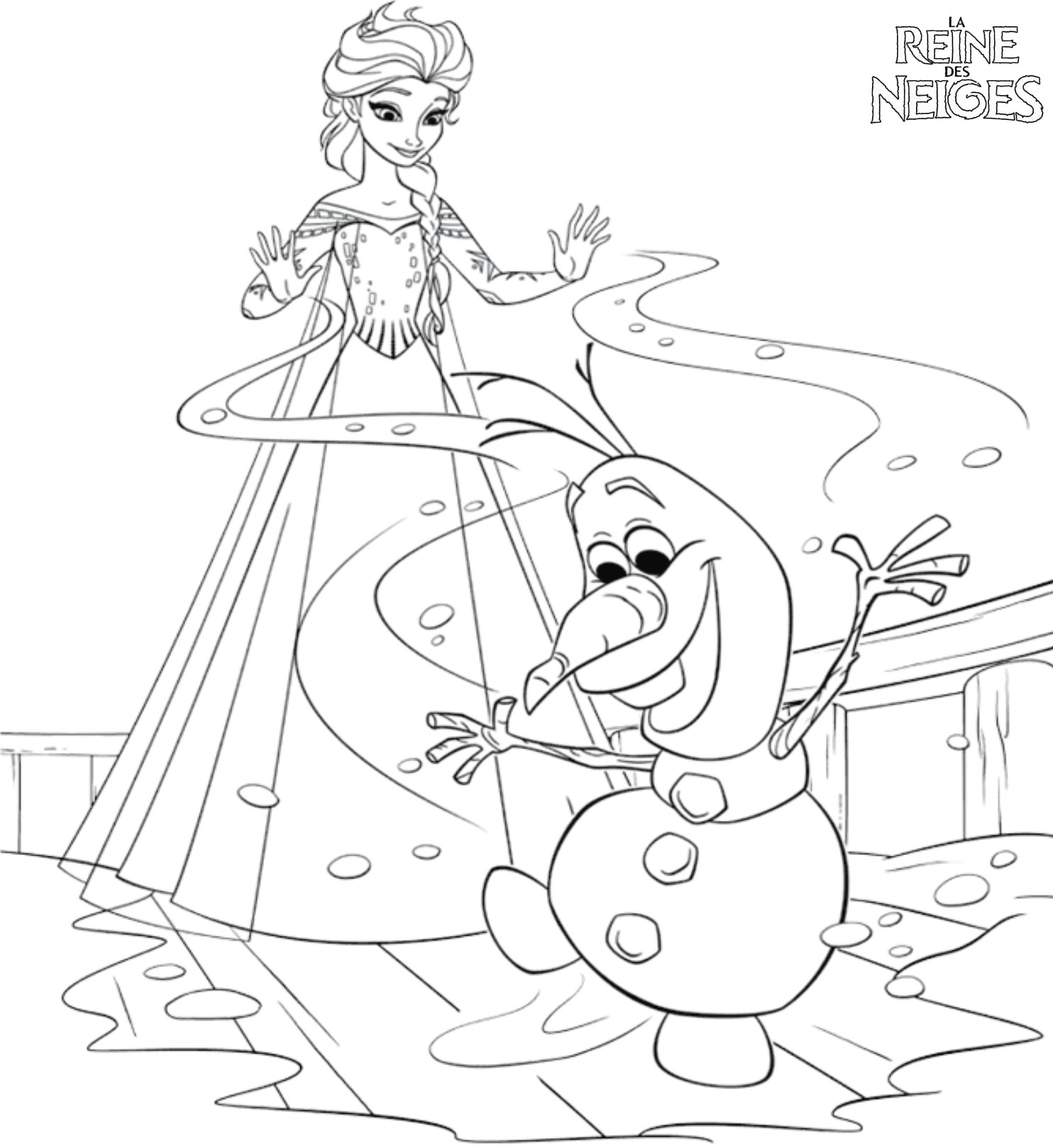 coloriage à dessiner princesse elsa