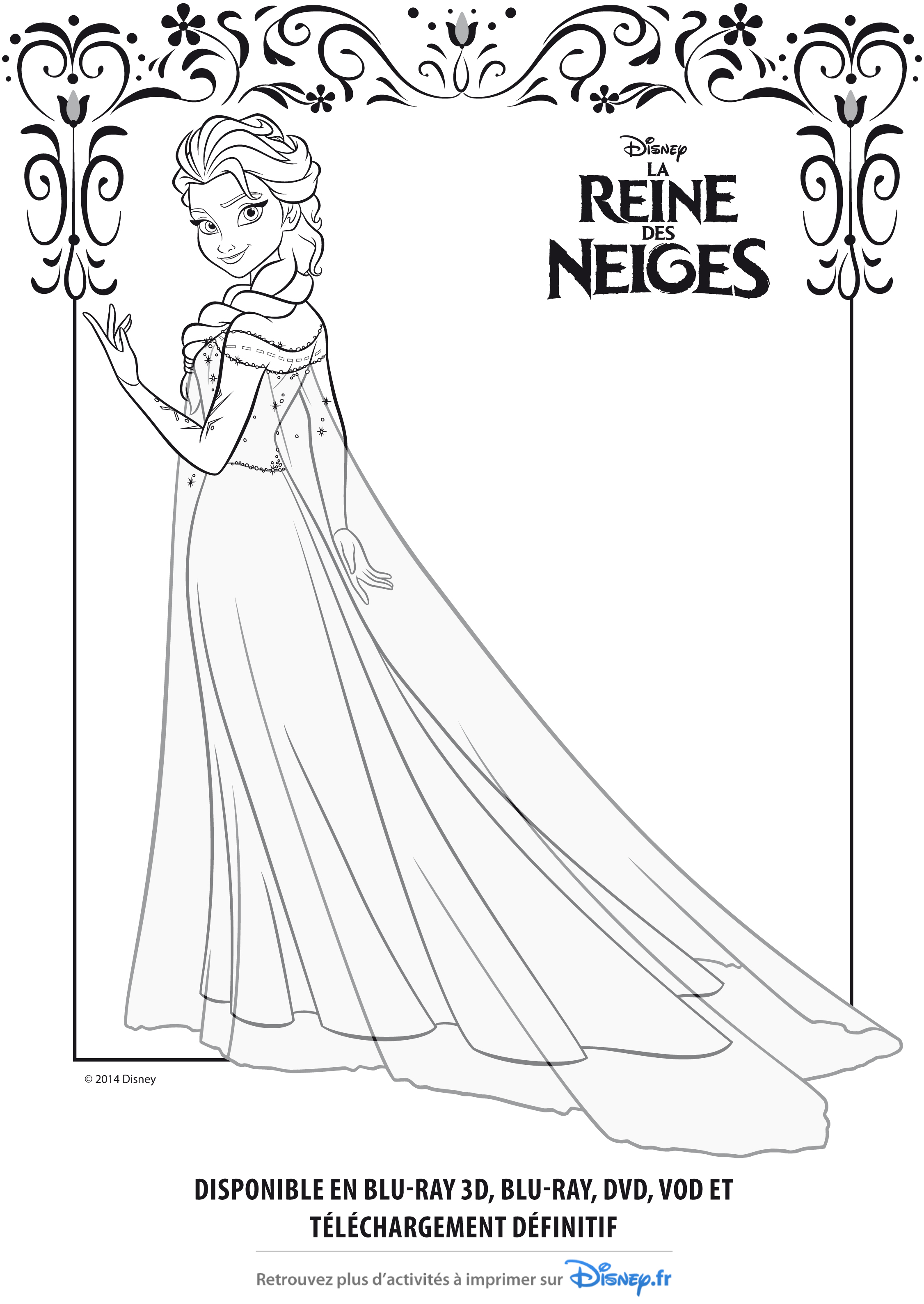 dessin princesse elsa à imprimer