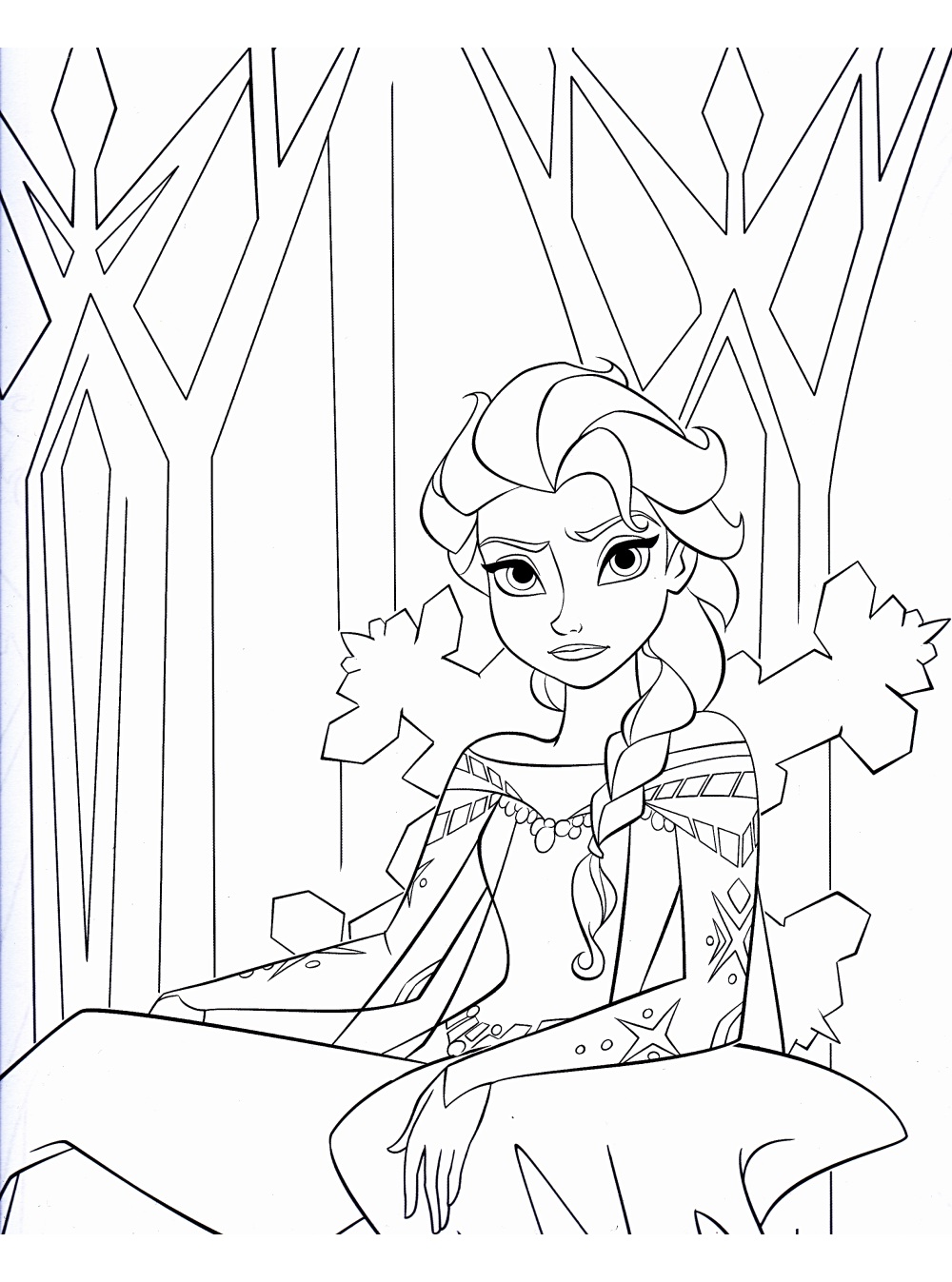 dessin à colorier princesse elsa à imprimer