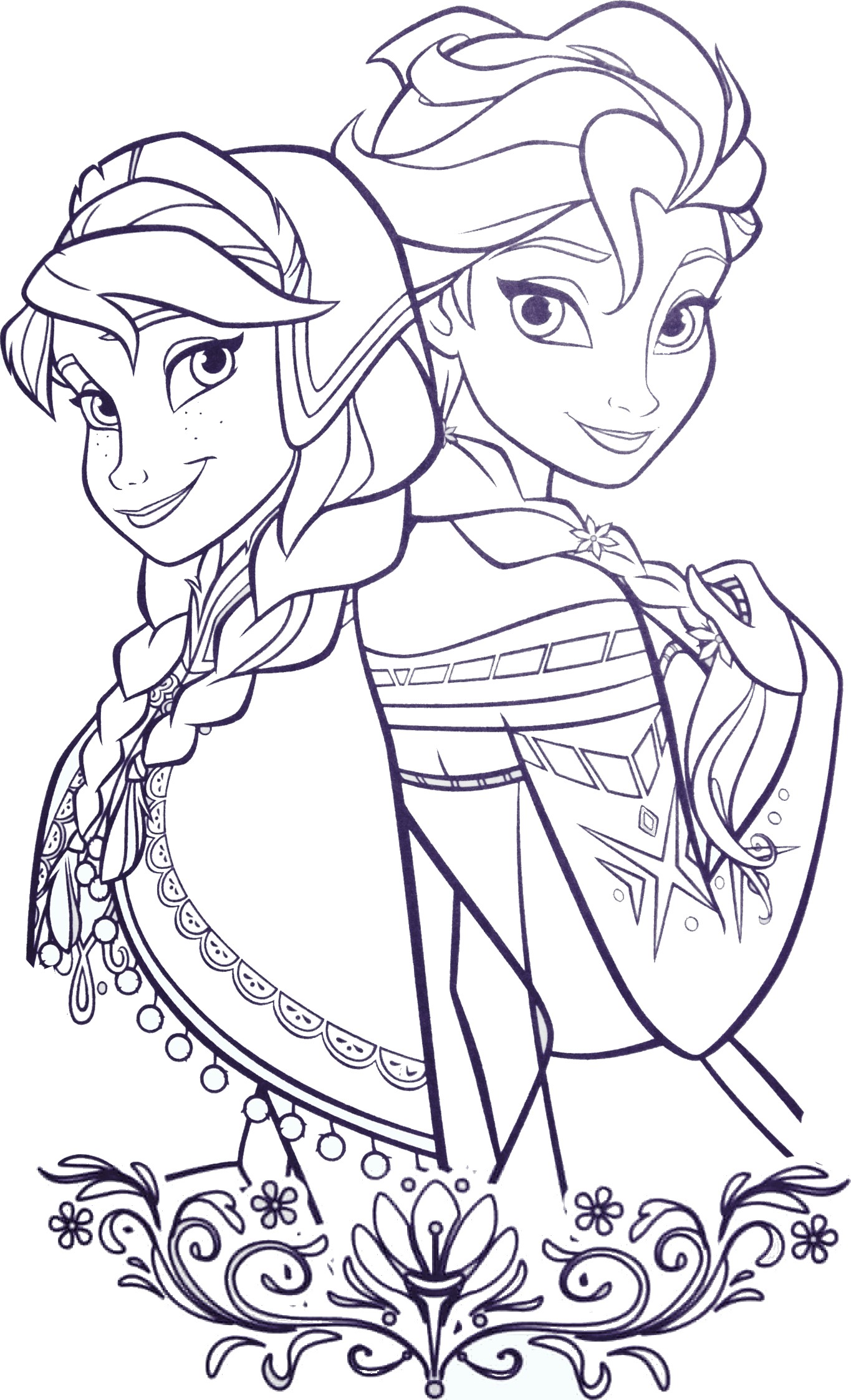 coloriage princesse elsa et anna