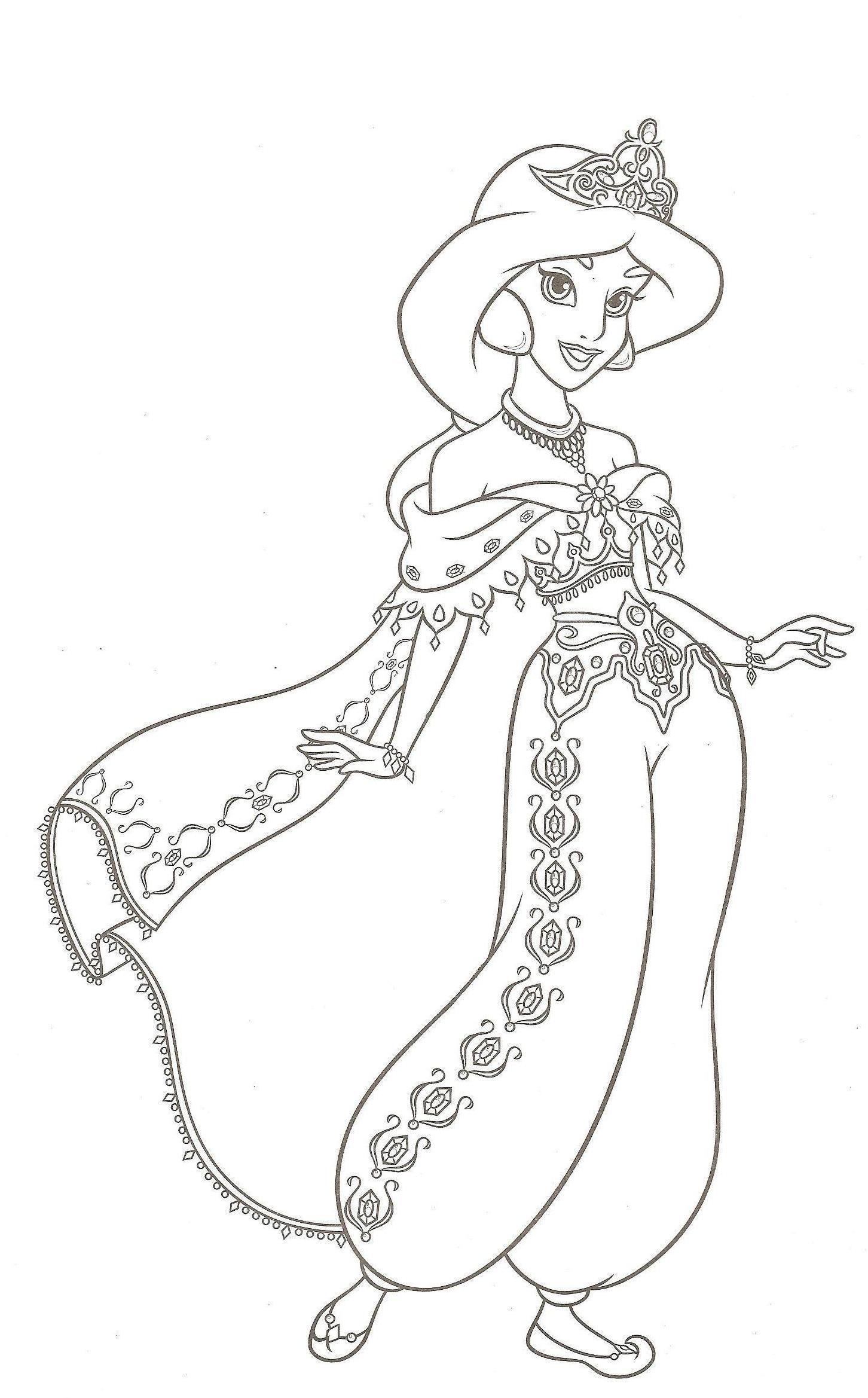 coloriage gratuit princesse jasmine