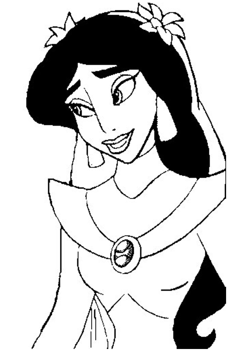 dessin à imprimer princesse jasmine