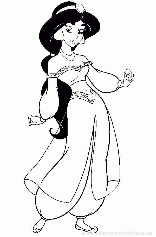 jeux de dessin  colorier princesse jasmine