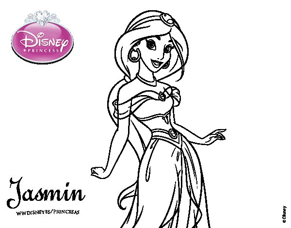 coloriage gratuit à imprimer princesse jasmine