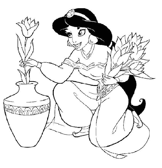 Coloriage Princesse sur Hugolescargot  - coloriage gratuit de princesse