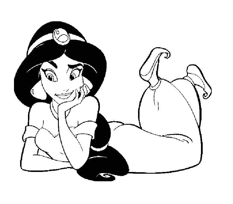 Les Princesses Disney Jasmine Le monde magique de  - coloriage princesse jasmine