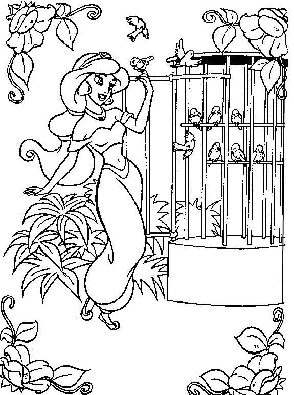 coloriage princesse jasmine - Coloriage jasmine disney en ligne gratuit en plein écran 