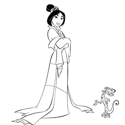 coloriage de princesse mulan