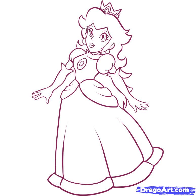 coloriage princesse peach en ligne