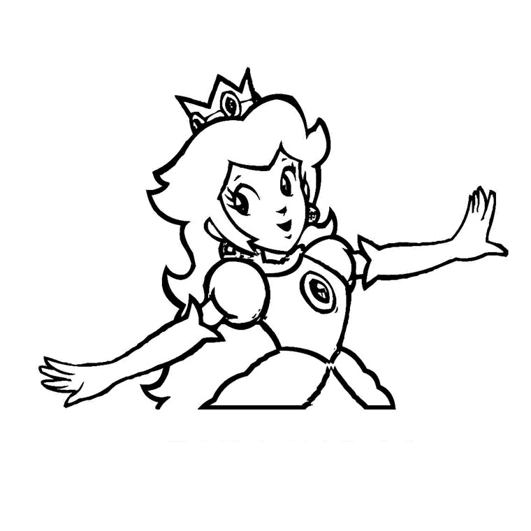 coloriage à dessiner super princesse peach