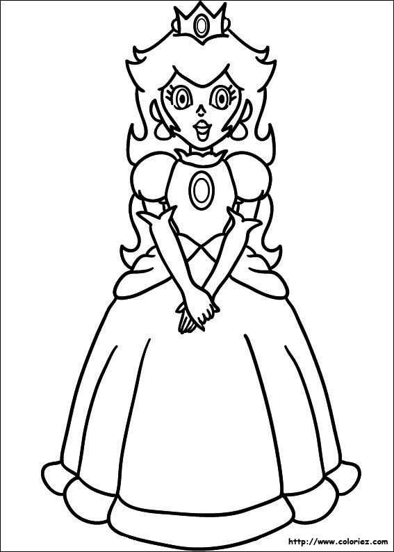 coloriage princesse peach