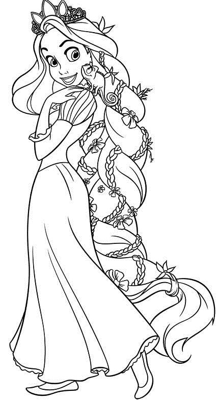 Coloriage Raiponce sur Hugolescargot  - coloriage de princesse raiponce