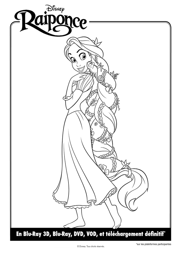 coloriage fille princesse raiponce