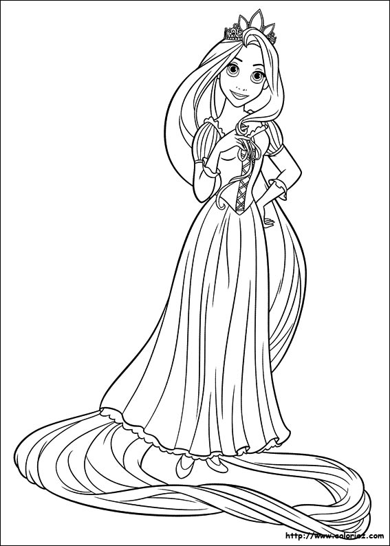 coloriage à dessiner gratuit princesse raiponce