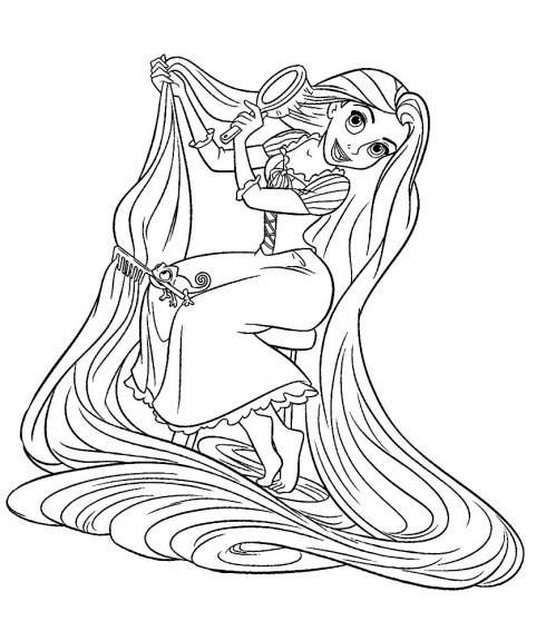 coloriage princesse raiponce à imprimer