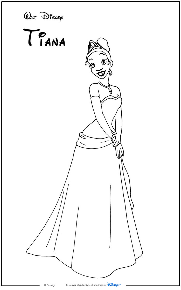 coloriage  dessiner princesse tiana  imprimer