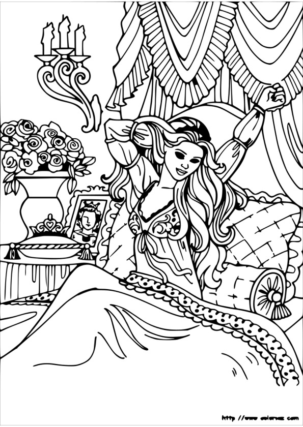 coloriage princesse cheval