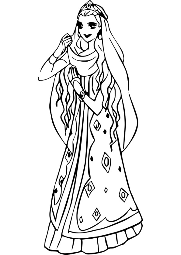 coloriage princesse rose · coloriage princesse moyen age