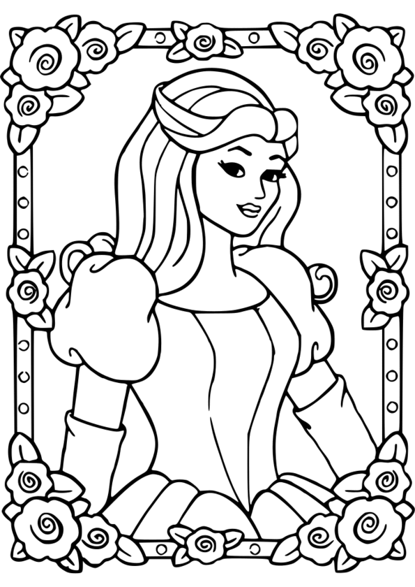 coloriage princesse la belle et la bete a imprimer