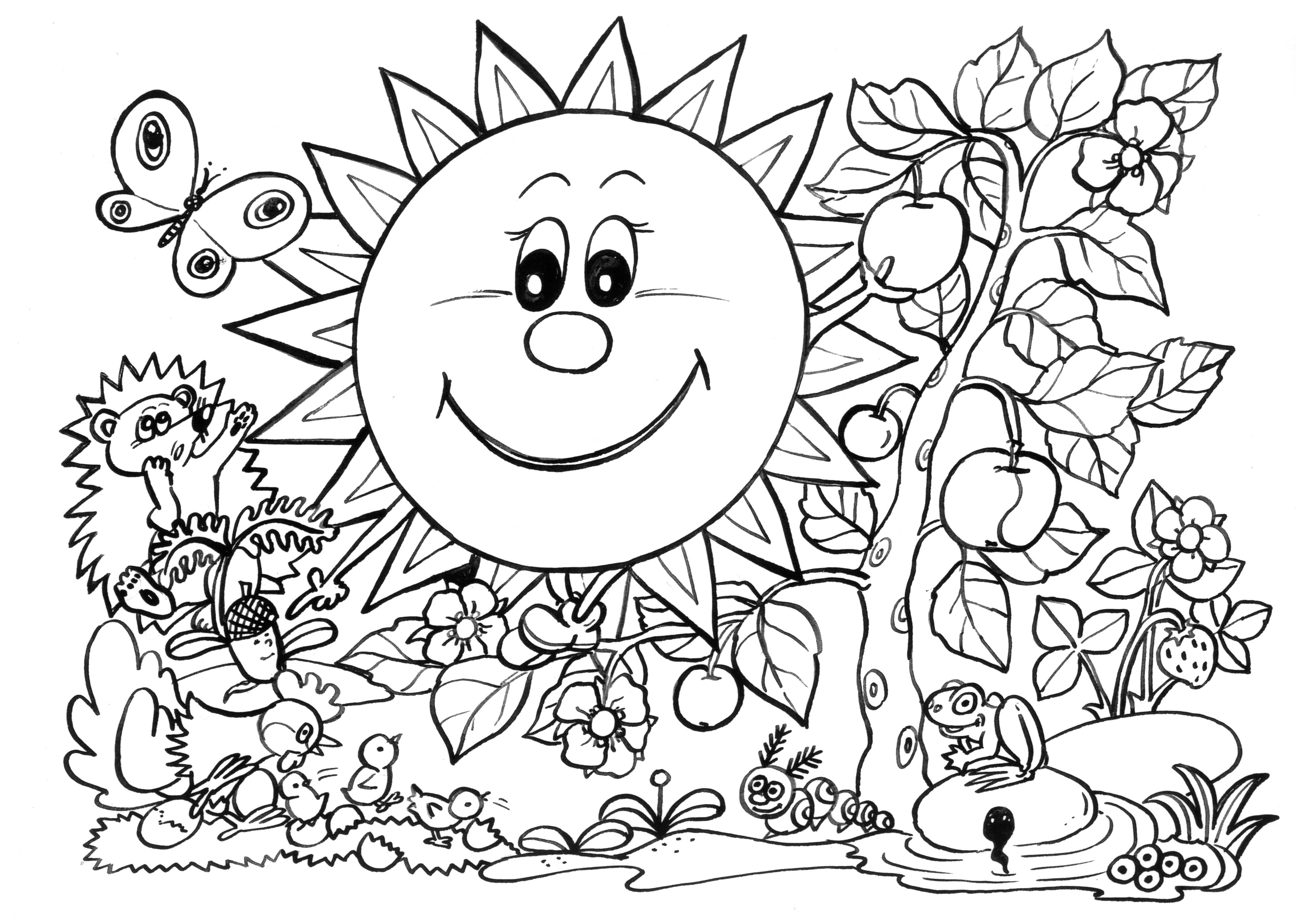 dessin a colorier code printemps maternelle