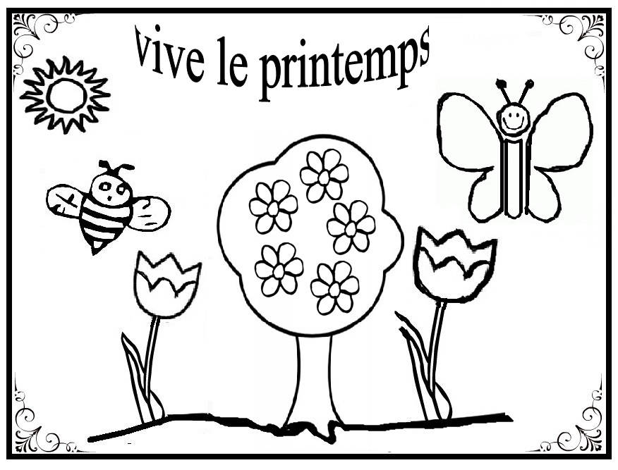 coloriage printemps 3 ans