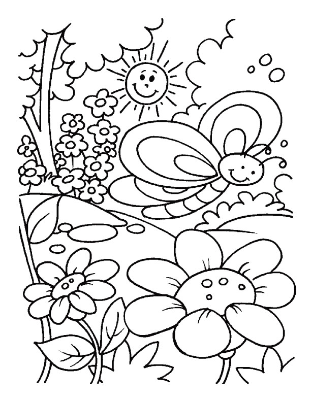 coloriage theme printemps