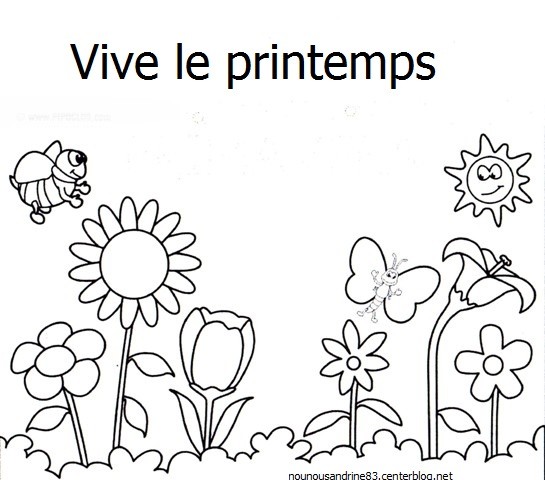 coloriage  dessiner printemps cycle 3