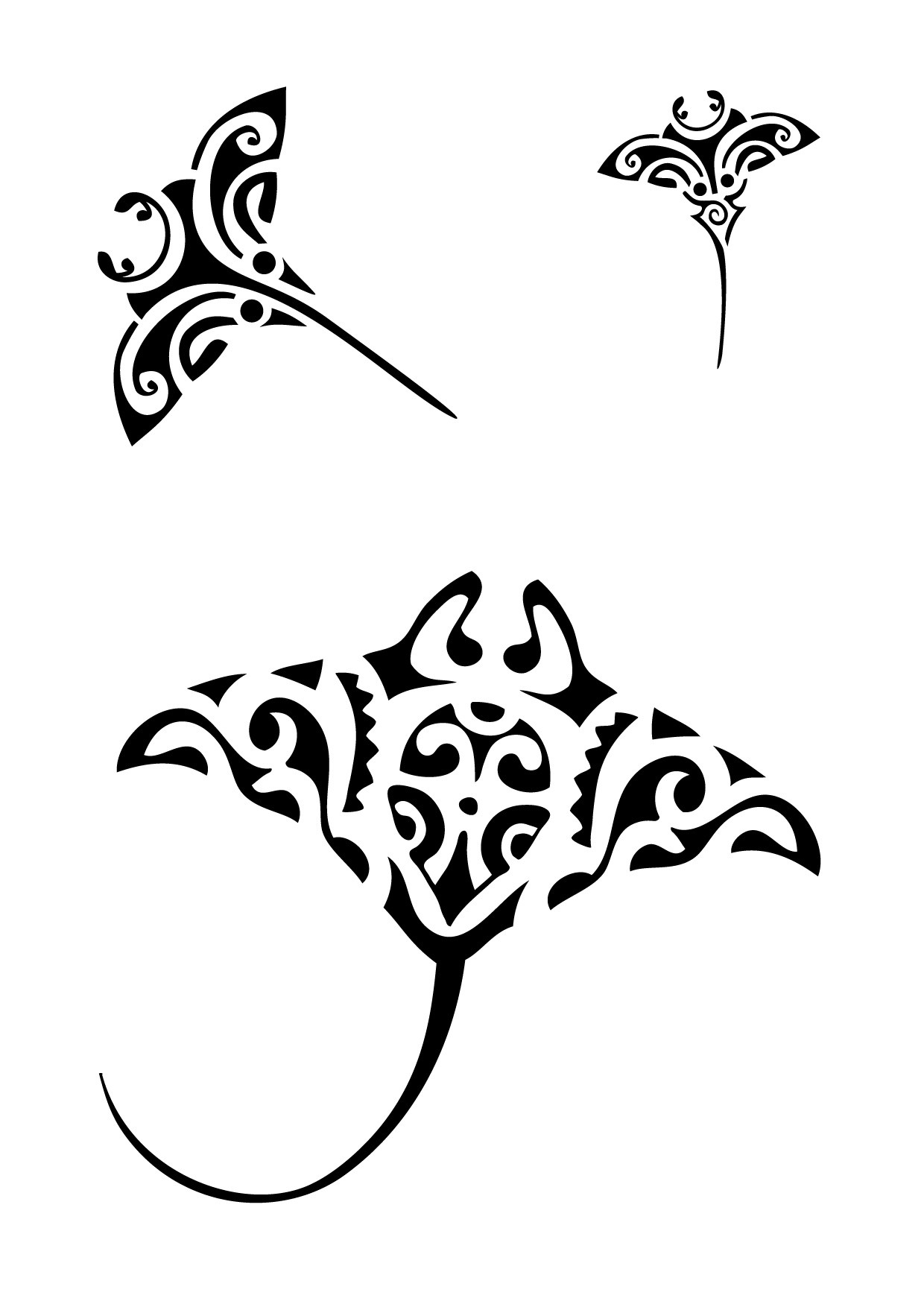 coloriage raie 14496 jpg 1240 1754 stingray tattoo on coloriage de tatouage id=88689