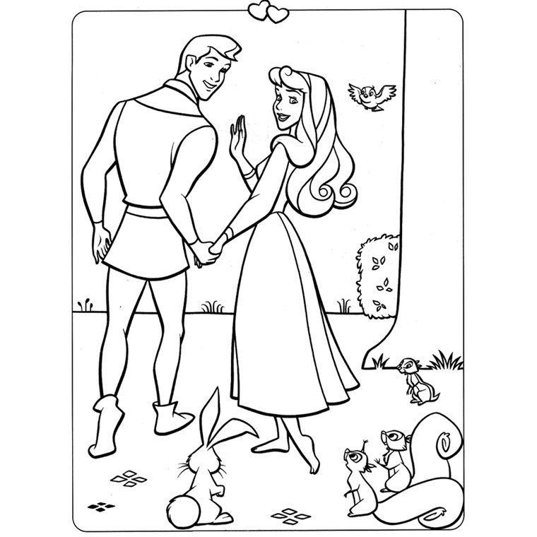 coloriage raiponce et son prince