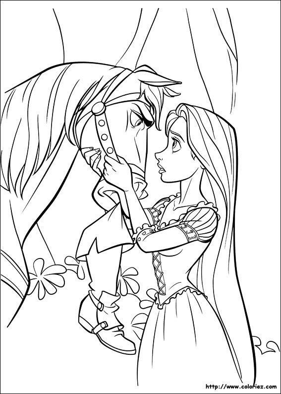Dessin 12105 Coloriage Raiponce A Colorier Coloriage