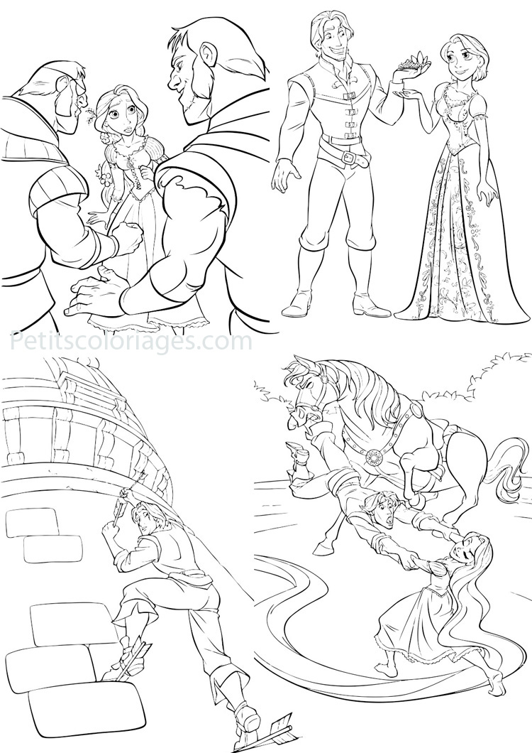 coloriage Ã dessiner raiponce dans sa tour