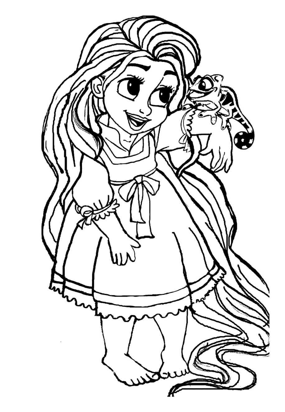 dessin a colorier raiponce gratuit