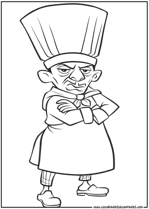 coloriage cuisinier ratatouille