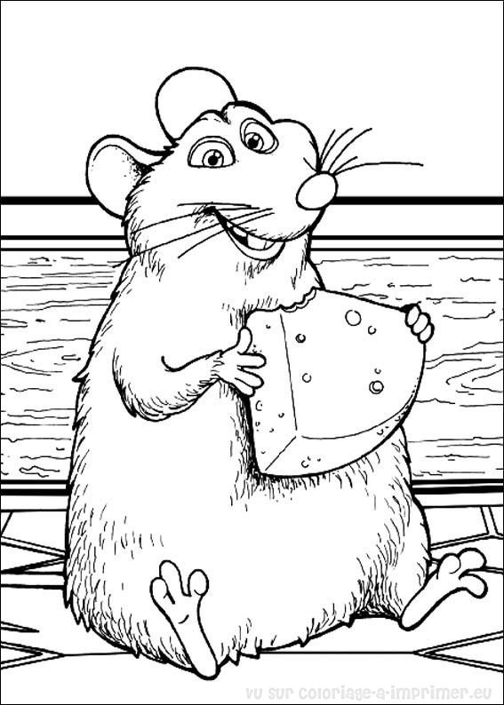 dessin à colorier ratatouille gratuit