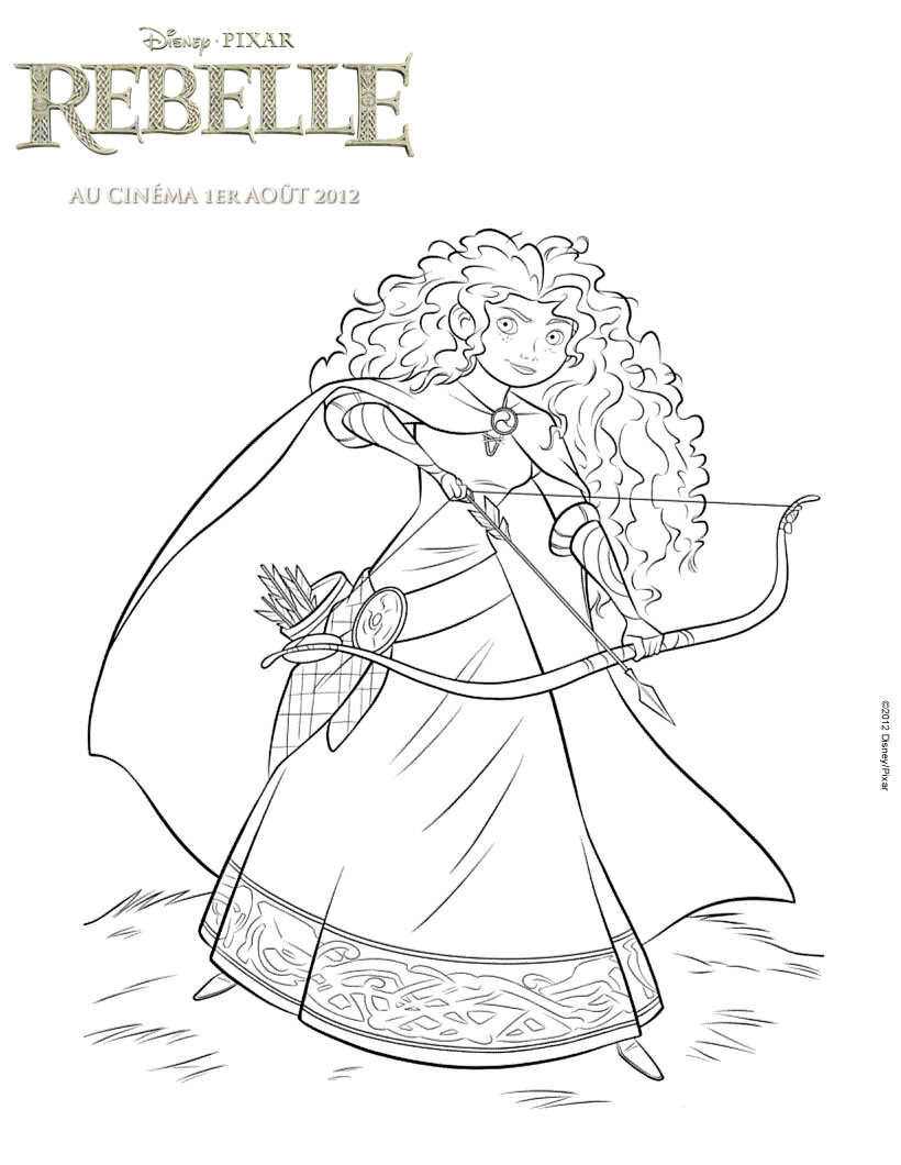 20 dessins de coloriage Rebelle Merida imprimer Voir le dessin